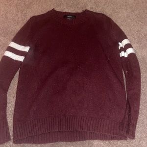 Forever 21 Red pullover sweater with white stripes